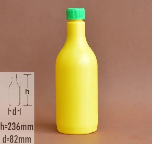 Sticla plastic 750ml culoare galben cu capac protectie copii verde